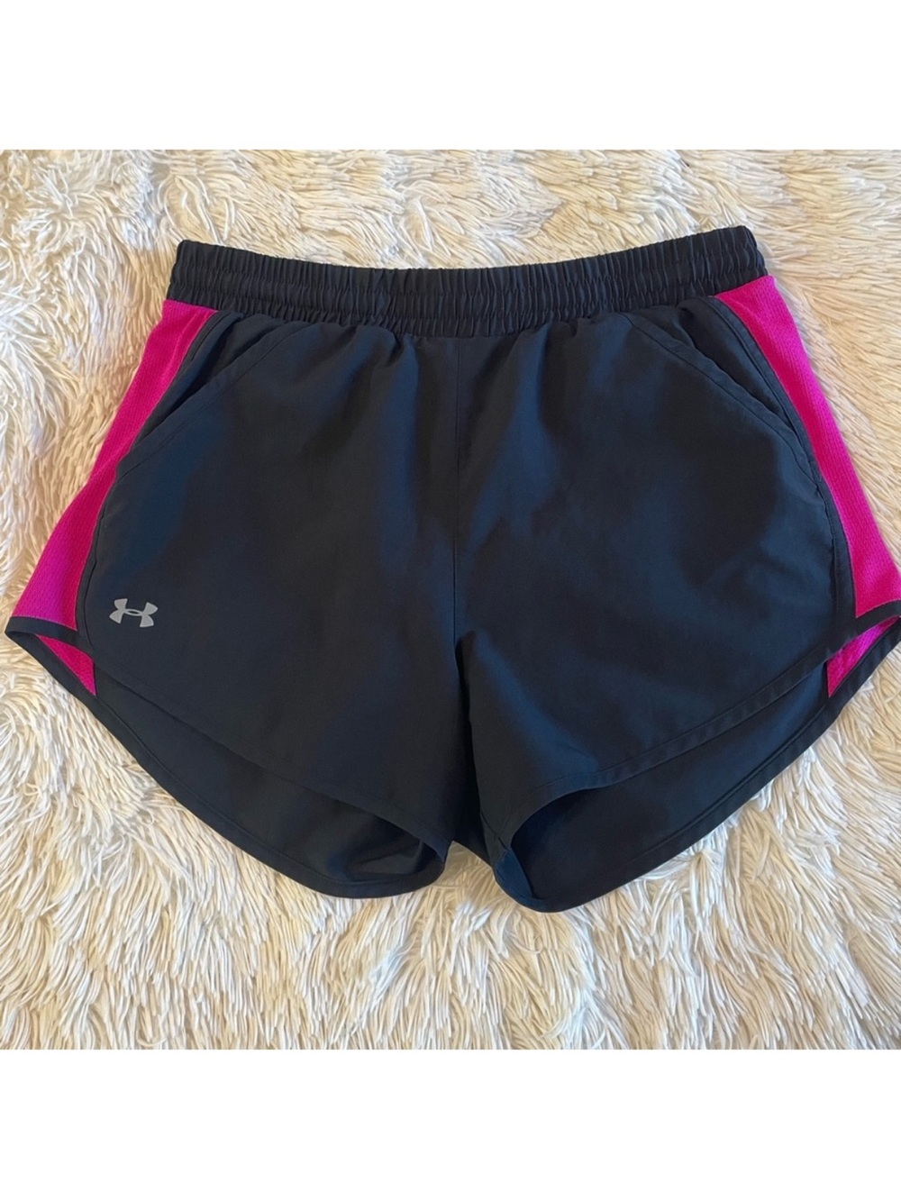 Under Armour Black and Pink Women's Athletic Shorts